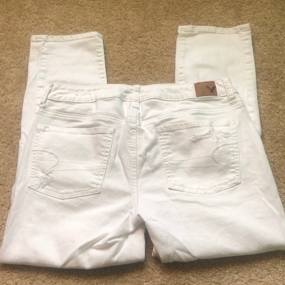 American Eagle Outfitters Denim - American Eagle White Distressed Boy Crop Jeans